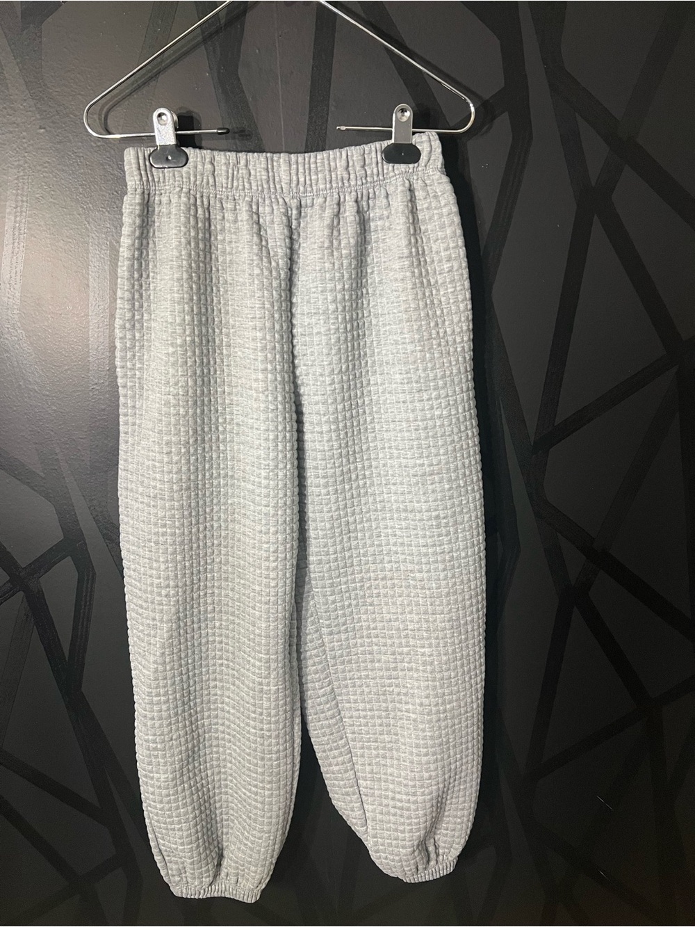 Princess Polly Light Gray Waffle Knit Joggers